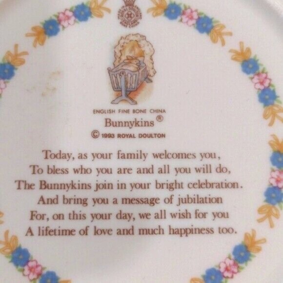 Royal Doulton "Bunnykins'' Bone China Box Set "Celebrate Your‎ Christening" 1993 - Picture 6 of 11